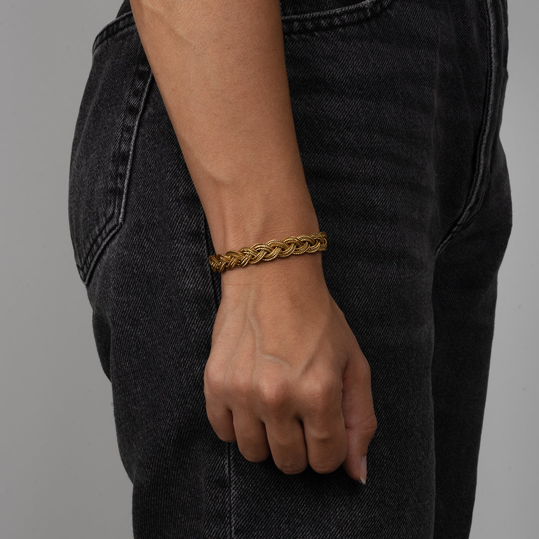 Bracciale Intrecciato 6 Fili Ermes Gold 18k
