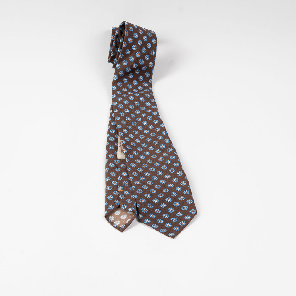 CRAVATTA 12 PIEGHE MARRONE