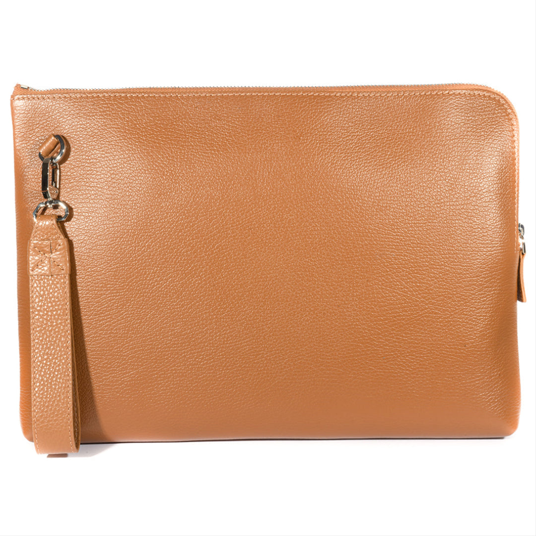 POCHETTE COGNAC A4