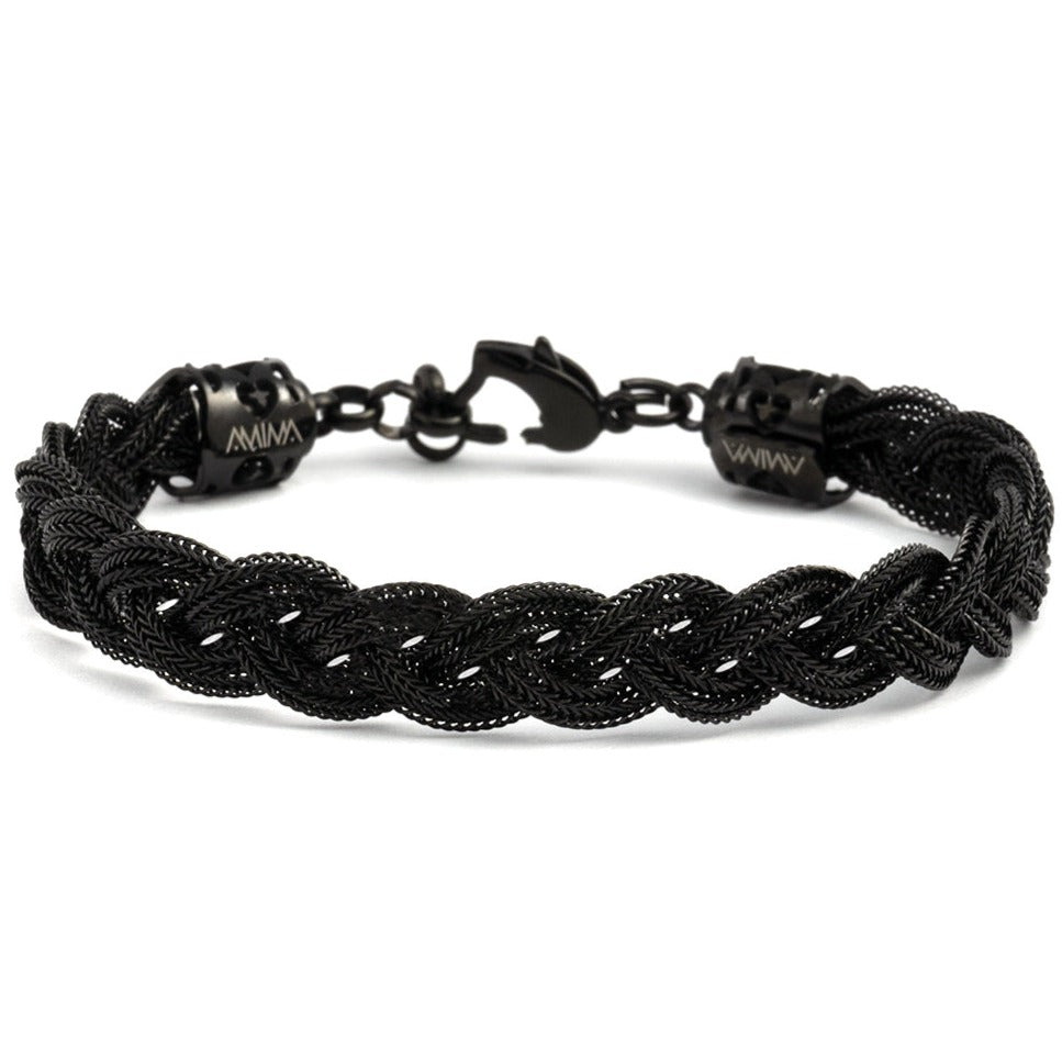 Bracciale Intrecciato 6 Fili Ermes Black