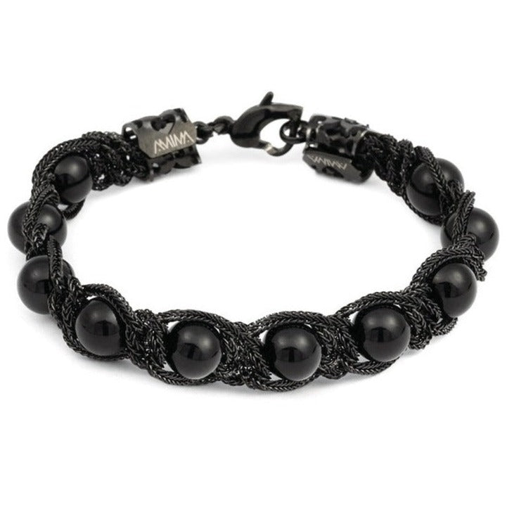Bracciale Shamballa Placcato Nero Pietre Nere